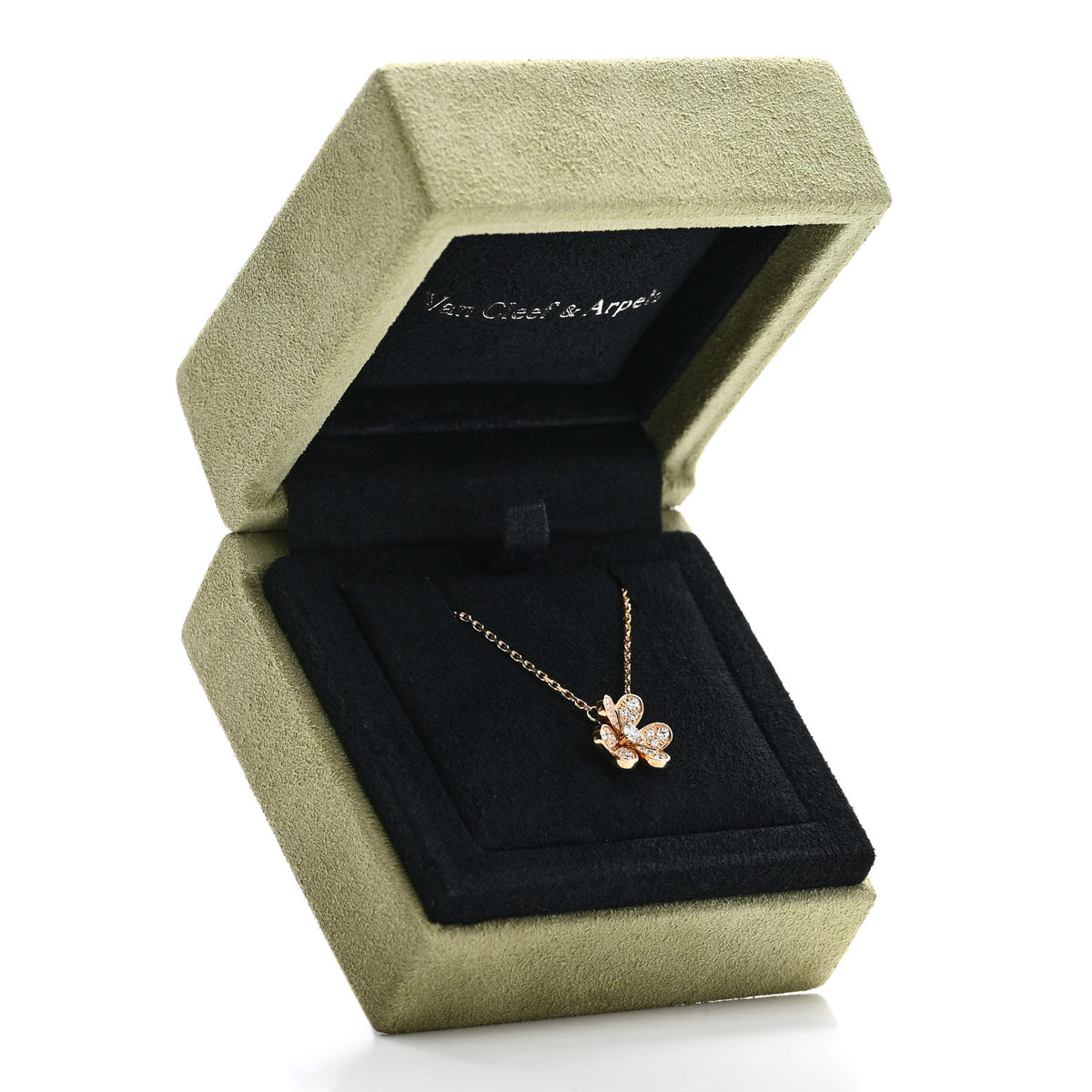 Van Cleef & Arpels 18K Yellow Gold Diamond Mini Frivole Pendant Pave Necklace 6 of 6
