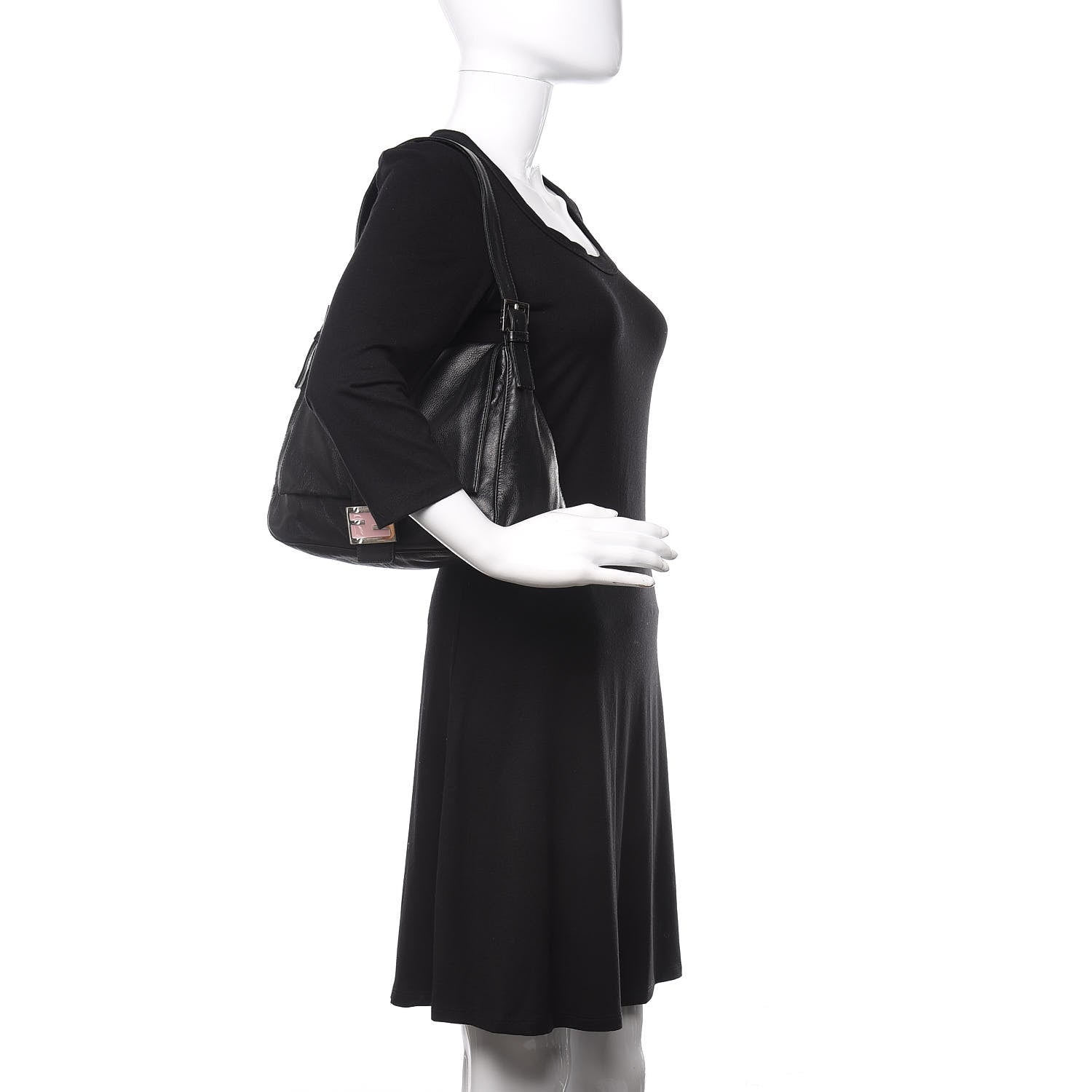 Fendi Calfskin Forever Mama Baguette Black 2 of 9