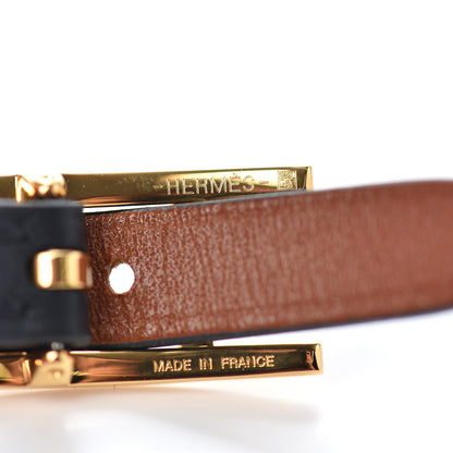 Hermes Chamonix Behapi Double Tour Bracelet T2 Black Gold 4 of 4