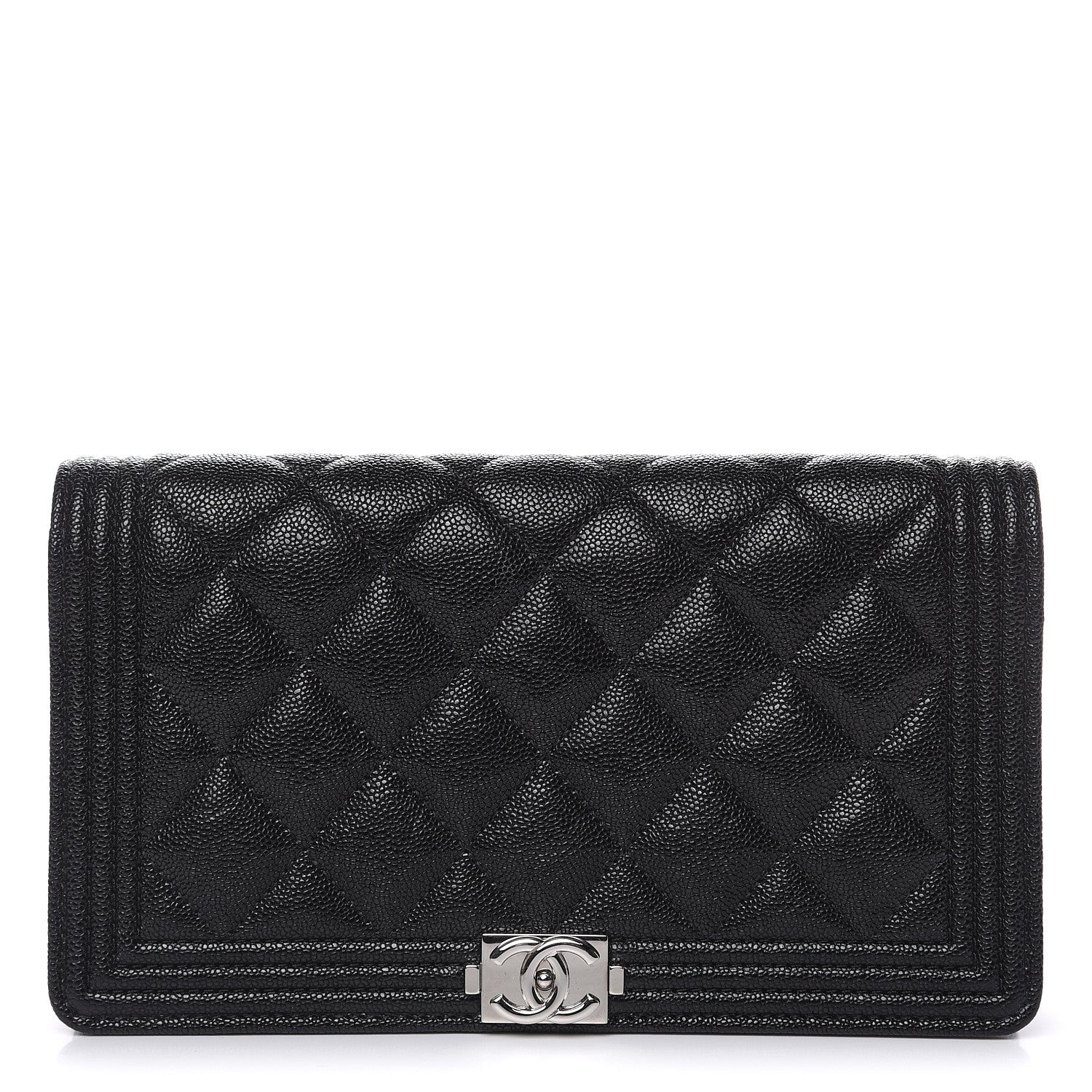 Chanel Caviar Quilted Boy Yen Wallet Black 1 of 9