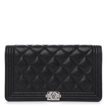 Chanel Caviar Quilted Boy Yen Wallet Black 1 of 9