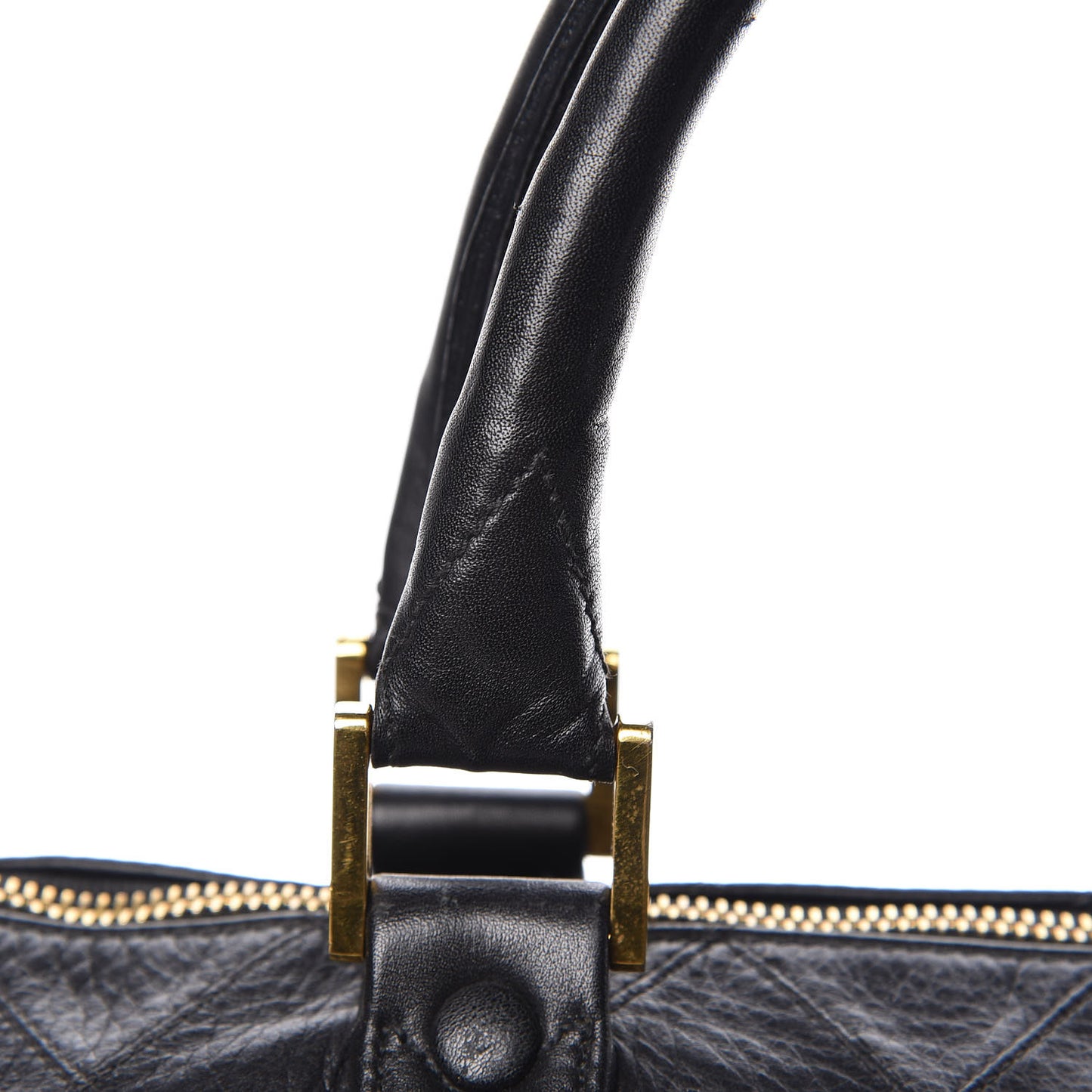 Calfskin Stitched CC Boston Black