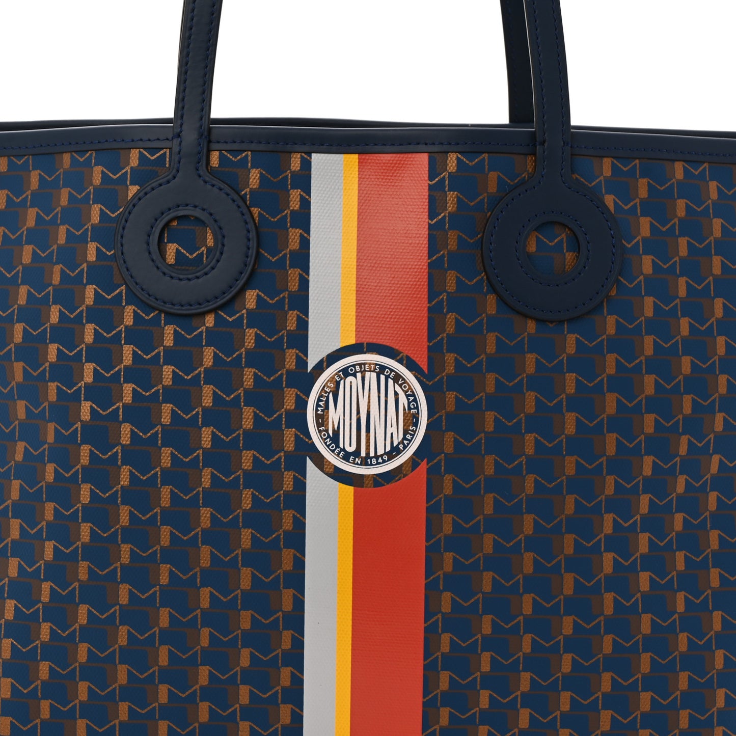 Grained Calfskin Canvas 1920 Oh! Tote Ruban MM  Indigo Bronze