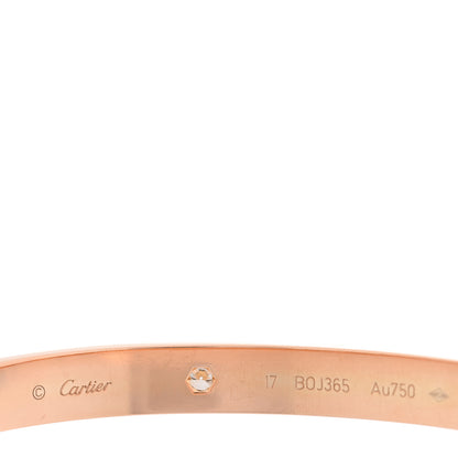 Cartier 18K Pink Gold 4 Diamond LOVE Bracelet 17 3 of 8