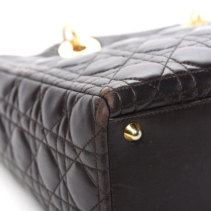 Christian Dior Lambskin Cannage Large Lady Dior Dark Brown 8 of 13