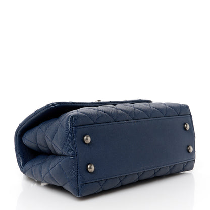 Chanel Caviar Quilted Mini Coco Handle Flap Navy Blue Blue 4 of 11