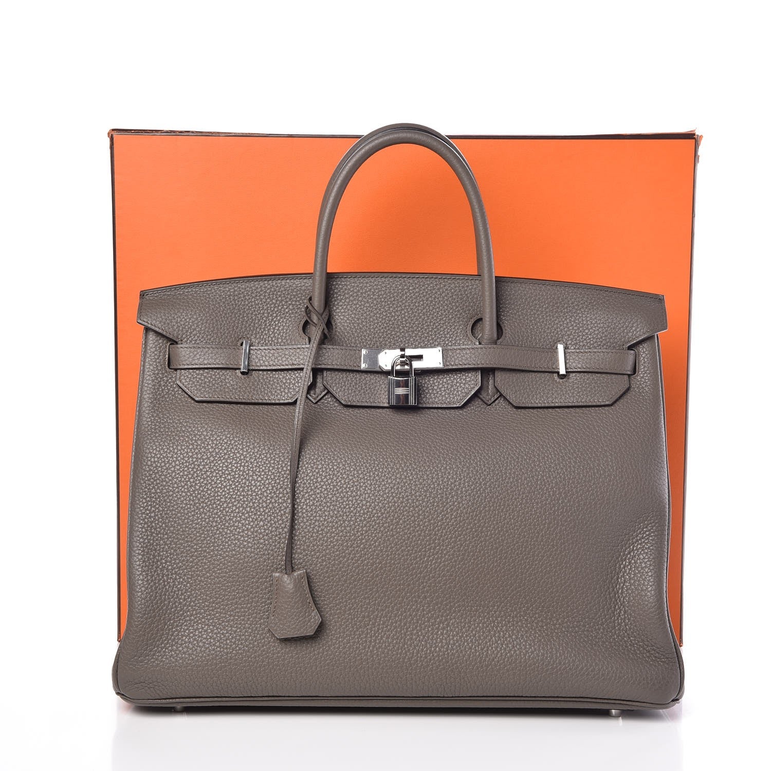 Hermes Taurillon Clemence Birkin 40 Etain 8 of 8
