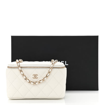 Chanel Caviar Quilted Small Vanity Case With Chain White 11 of 11