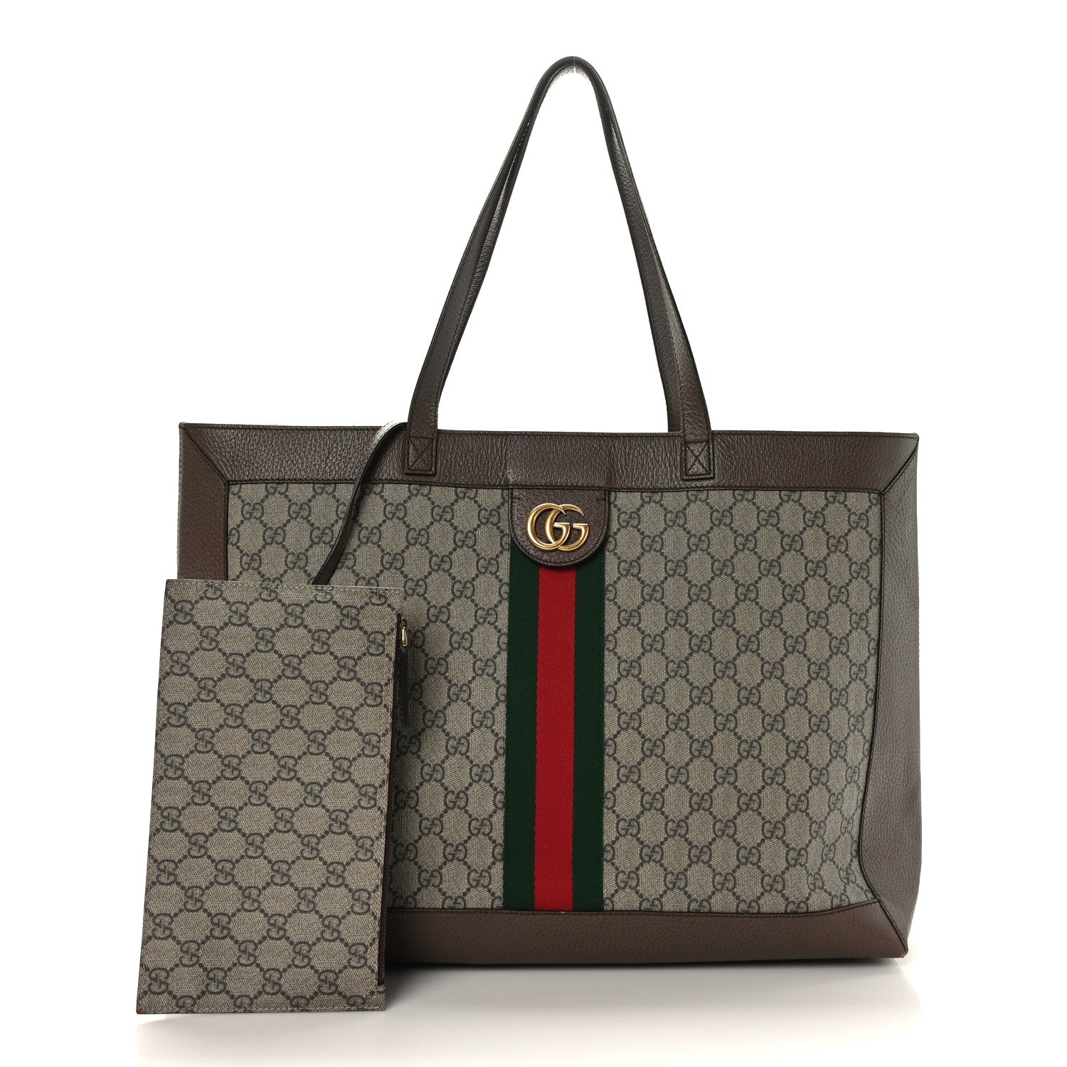 Gucci GG Supreme Monogram Web Ophidia Tote Brown 3 of 10
