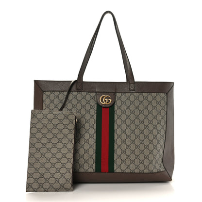 Gucci GG Supreme Monogram Web Ophidia Tote Brown 3 of 10