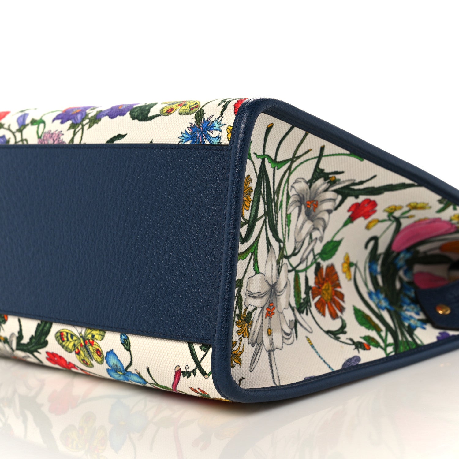 Gucci Canvas Large Flora Tote Navy Multicolor 10 of 10