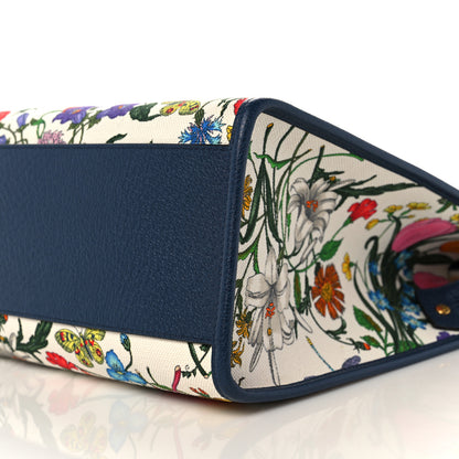 Gucci Canvas Large Flora Tote Navy Multicolor 10 of 10