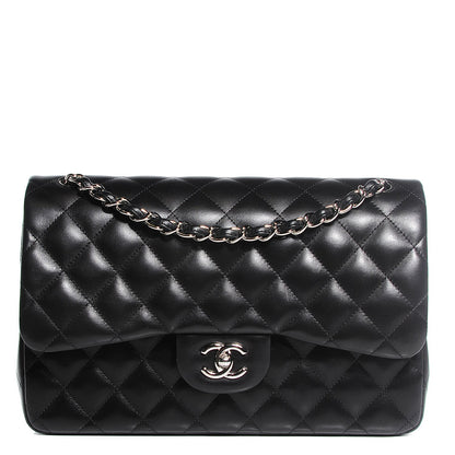 Chanel Lambskin Quilted Jumbo Double Flap Black 1 of 9