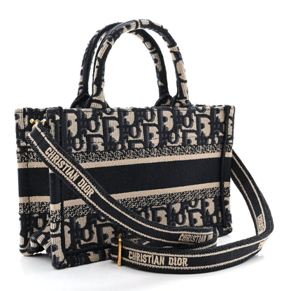 Christian Dior Oblique Mini Book Tote With Strap Blue Multicolor 3 of 11