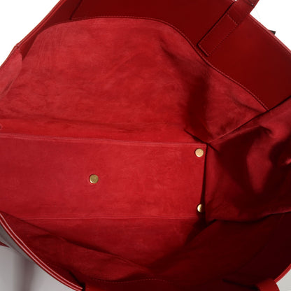 Saint Laurent Calfskin Suede Reversible East West Shopper Tote Rouge Orient 6 of 8