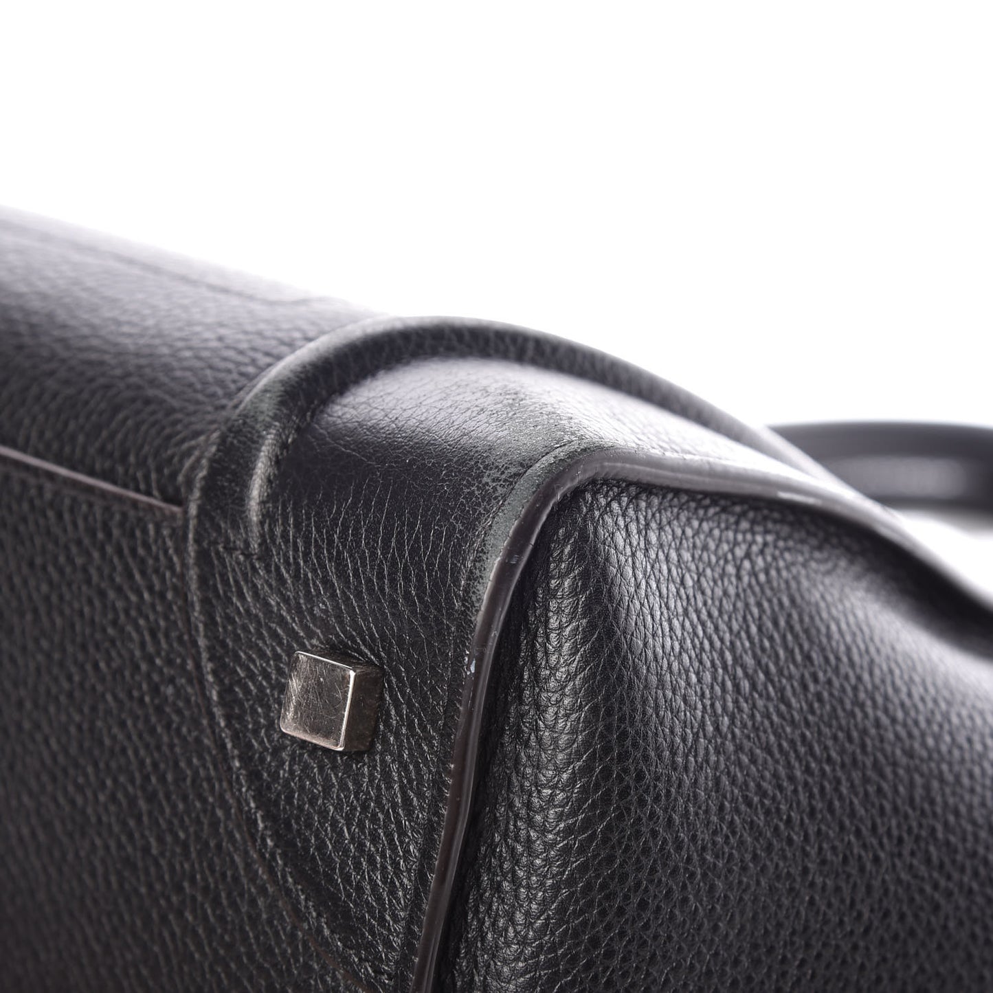 Drummed Calfskin Mini Luggage Black