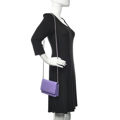 Chanel Caviar Quilted Wallet On Chain WOC Purple 2 of 9