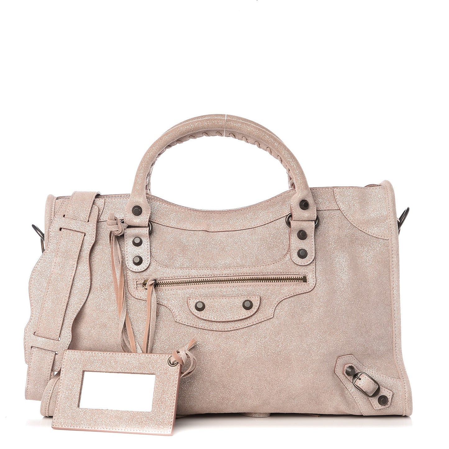 Metallic Craquele Calfskin Classic Hardware City Bois de Rose