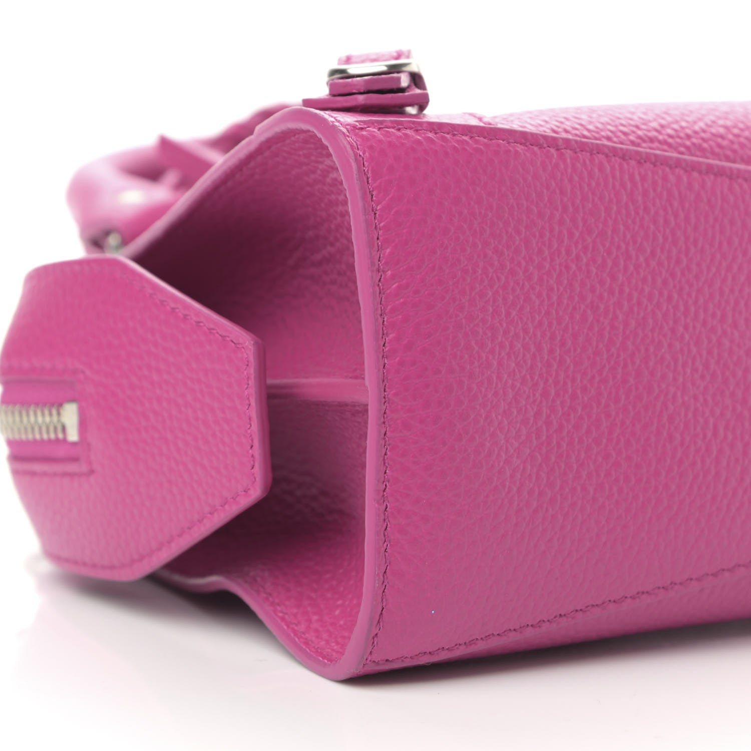 Balenciaga Grained Calfskin Neo Classic Silver Hardware Mini City Fuchsia 9 of 13