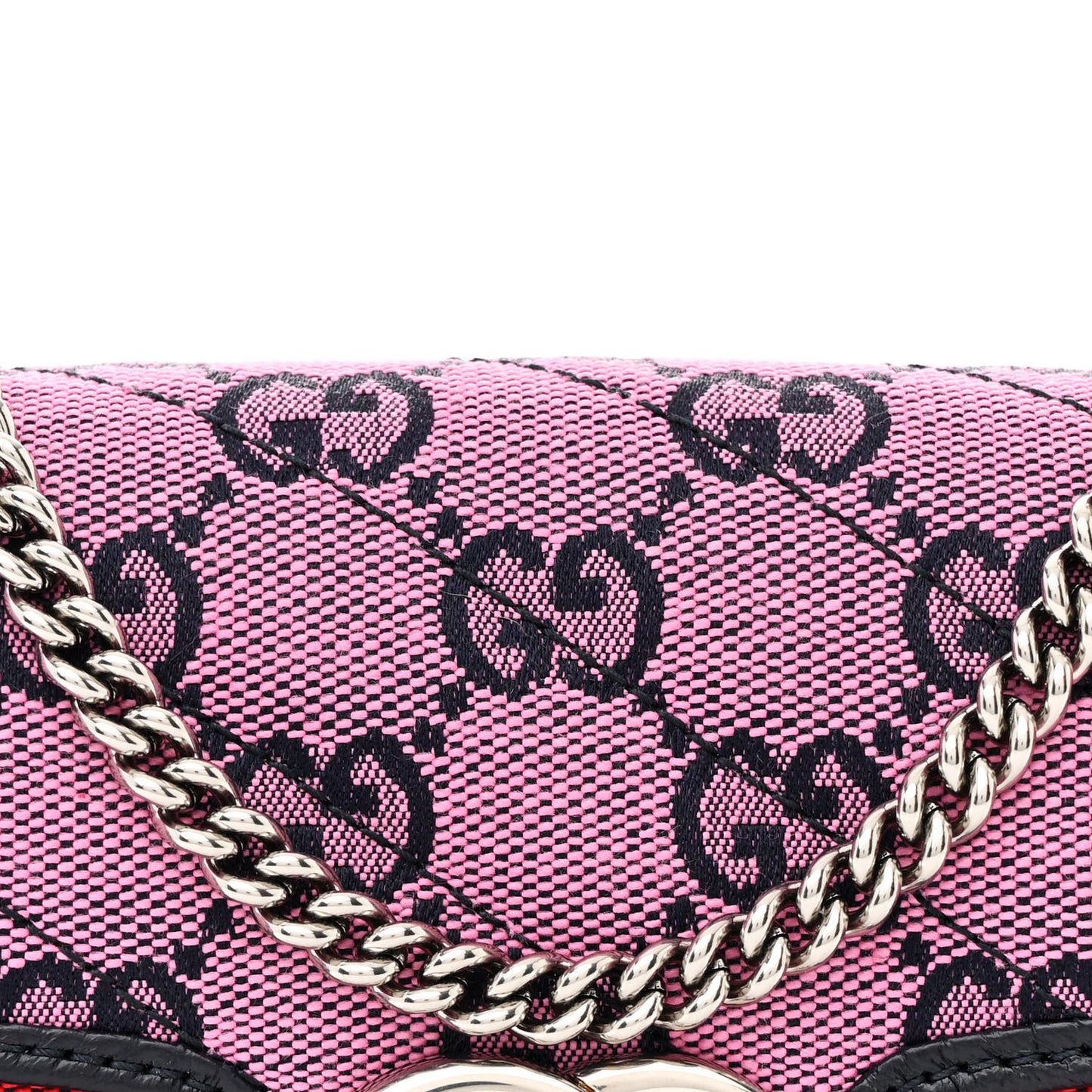 Monogram Multicolor Matelasse Diagonal Super Mini GG Marmont Shoulder Bag Pink Blue Red Yellow Green
