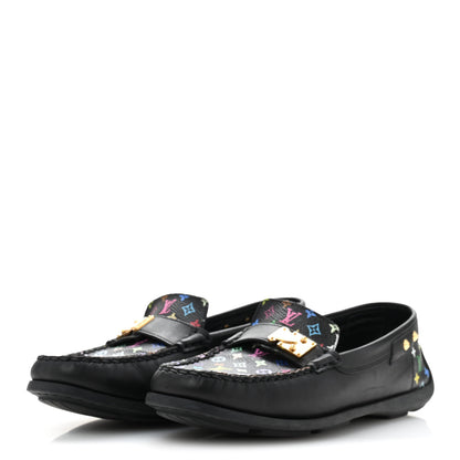 Louis Vuitton Monogram Multicolor Lock Oxford Loafers 39.5 Black 4 of 10