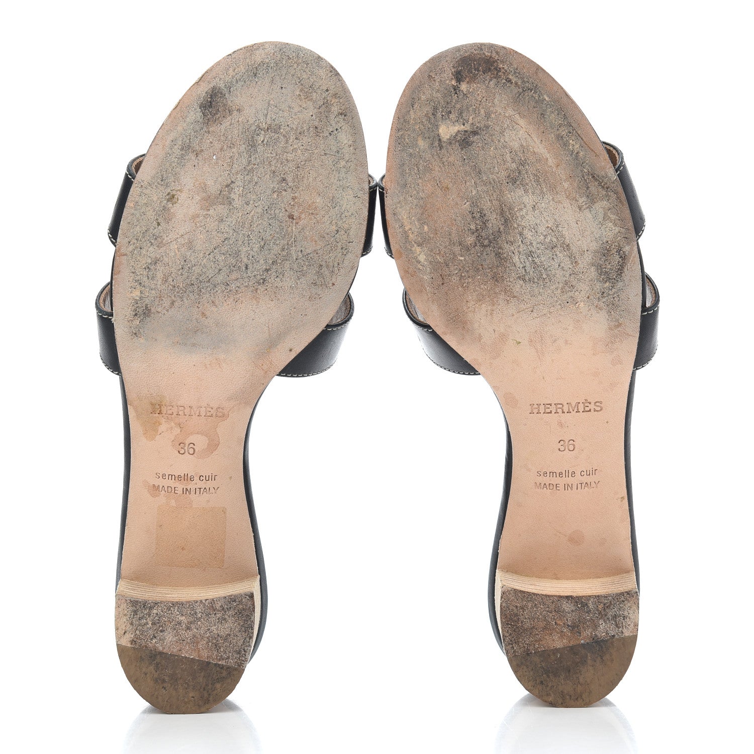 Hermes Calfskin Oasis Sandals 36 Black 5 of 18