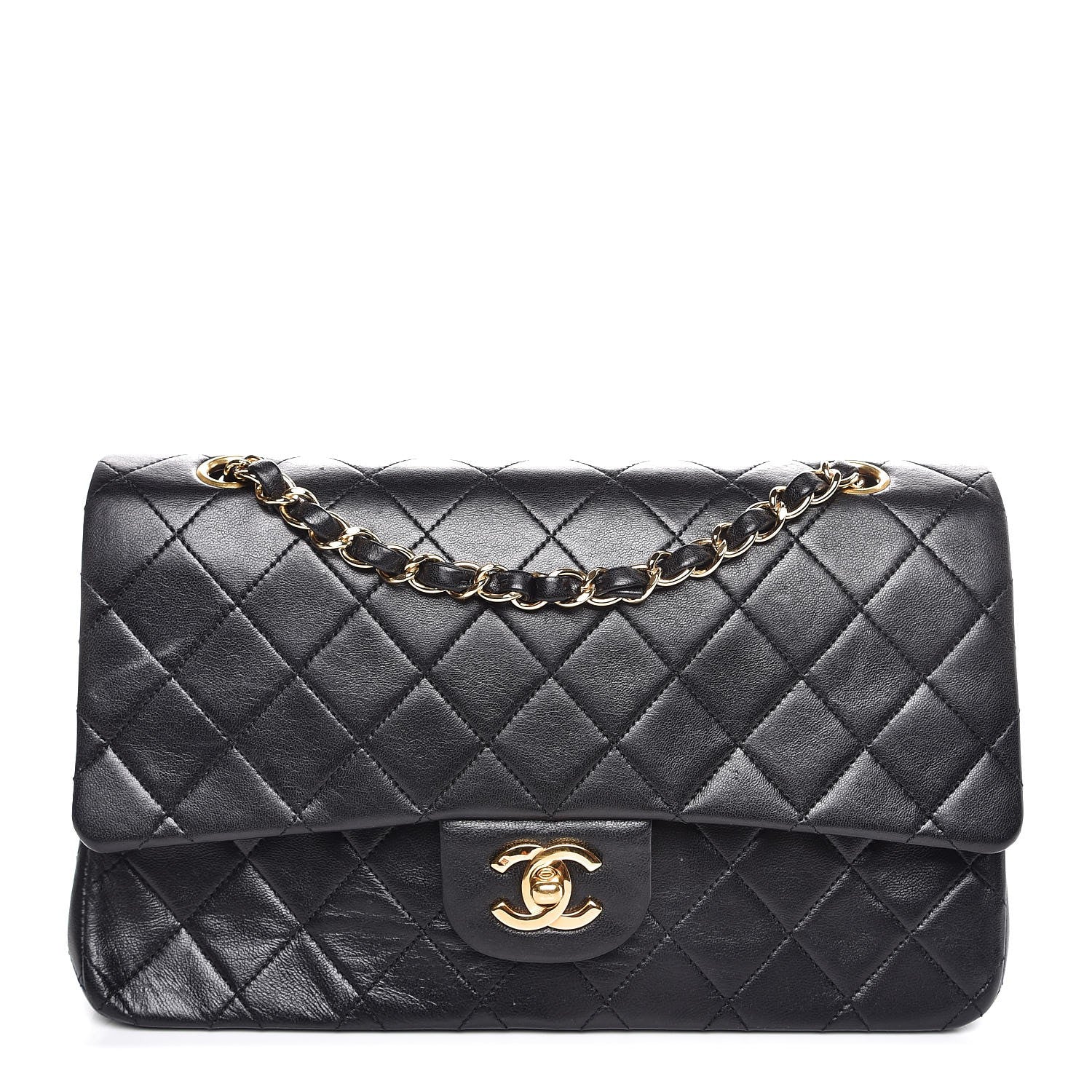 Chanel Lambskin Quilted Medium Double Flap Black 1 of 9