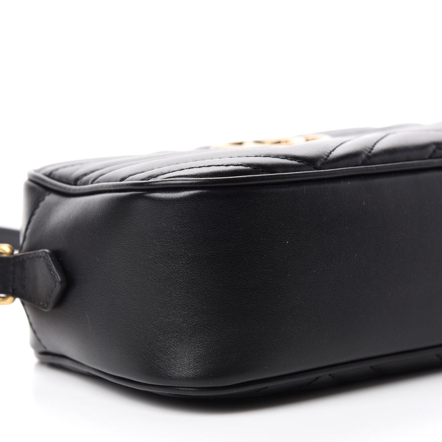Calfskin Matelasse Small GG Marmont Chain Shoulder Bag Black