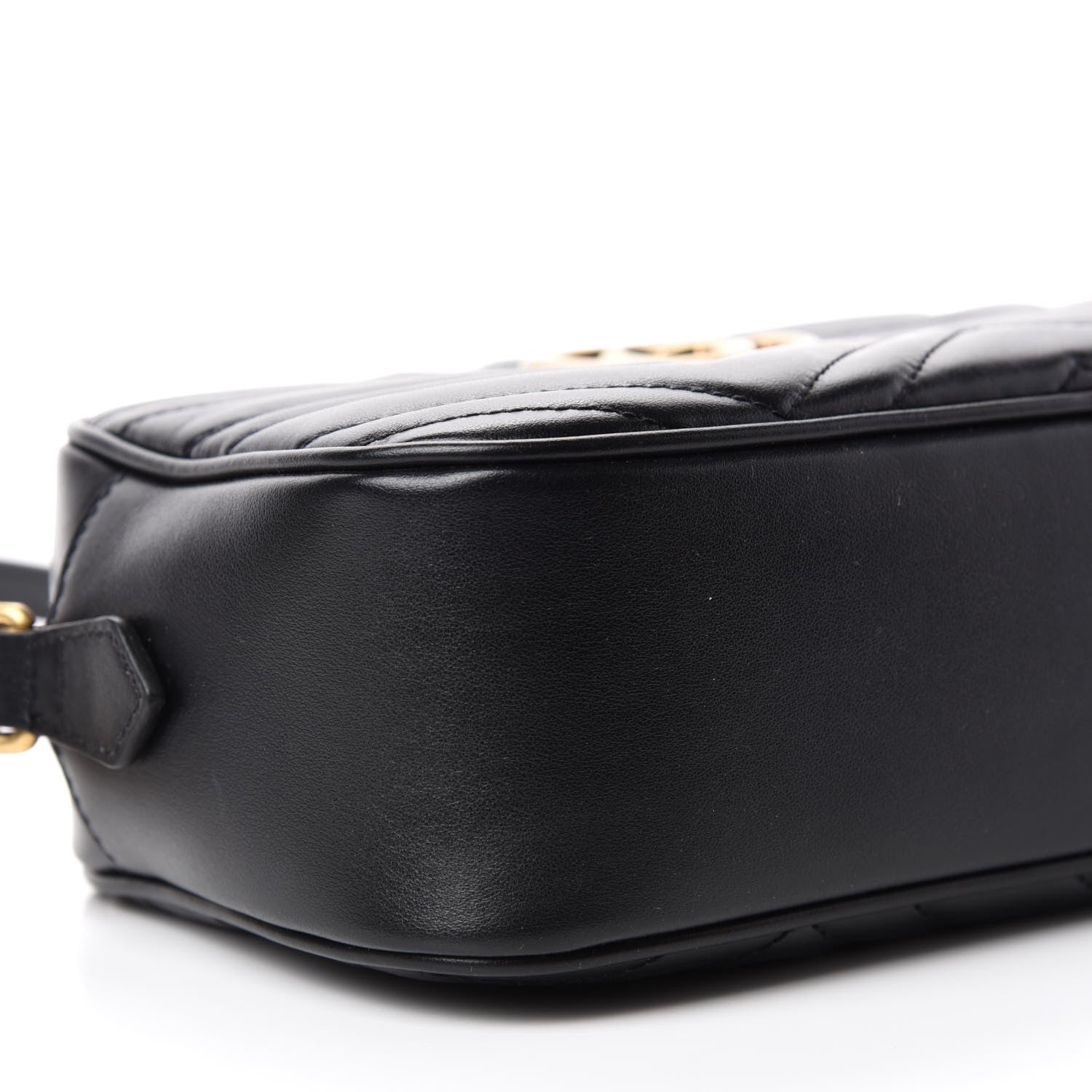 Gucci Calfskin Matelasse Small GG Marmont Chain Shoulder Bag Black 6 of 10
