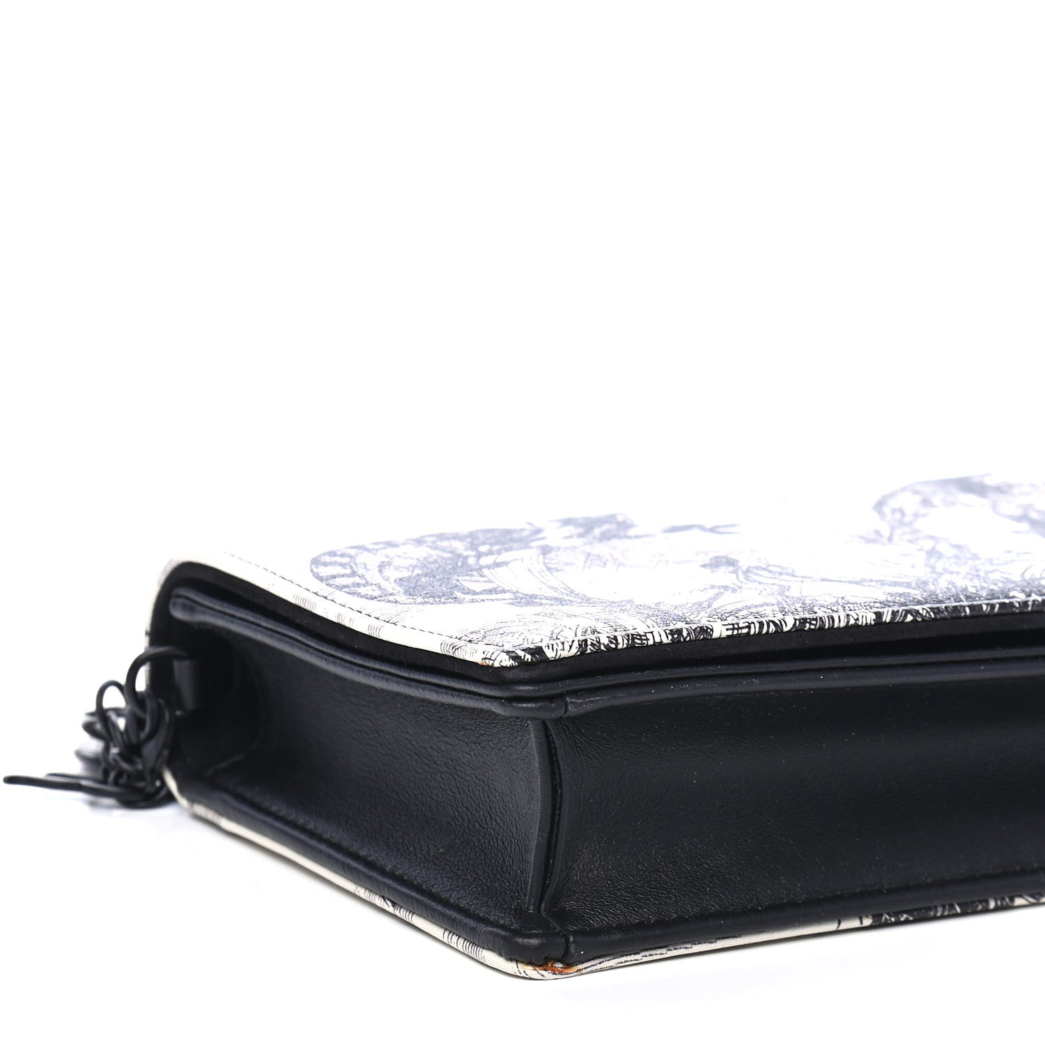Christian Dior Calfskin Toile de Jouy Carnivora Wallet On Chain Pouch White 7 of 8
