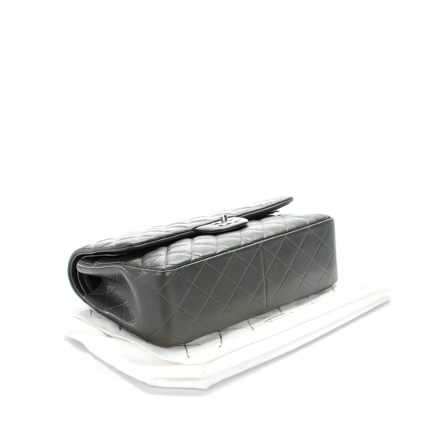 Chanel Caviar Quilted Jumbo Double Flap Dark Grey 4 of 8