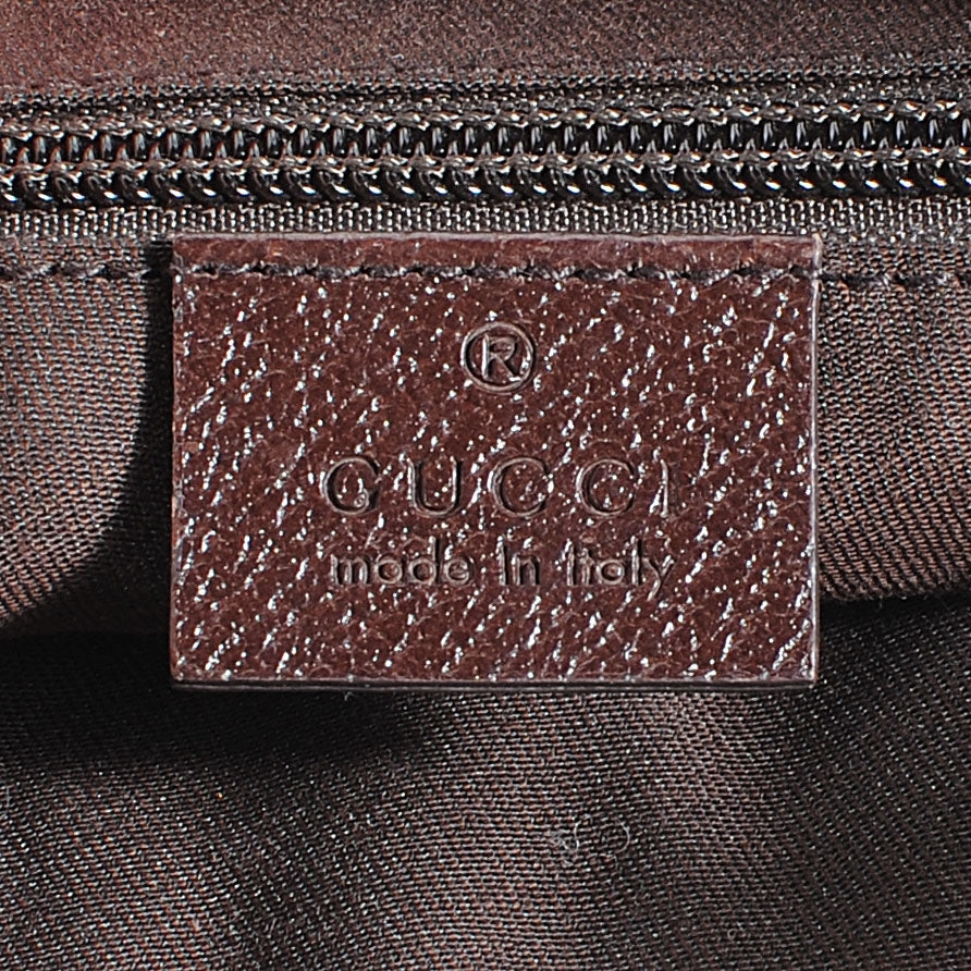 Gucci Monogram Web Medium Half Moon Hobo Dark Brown 5 of 7