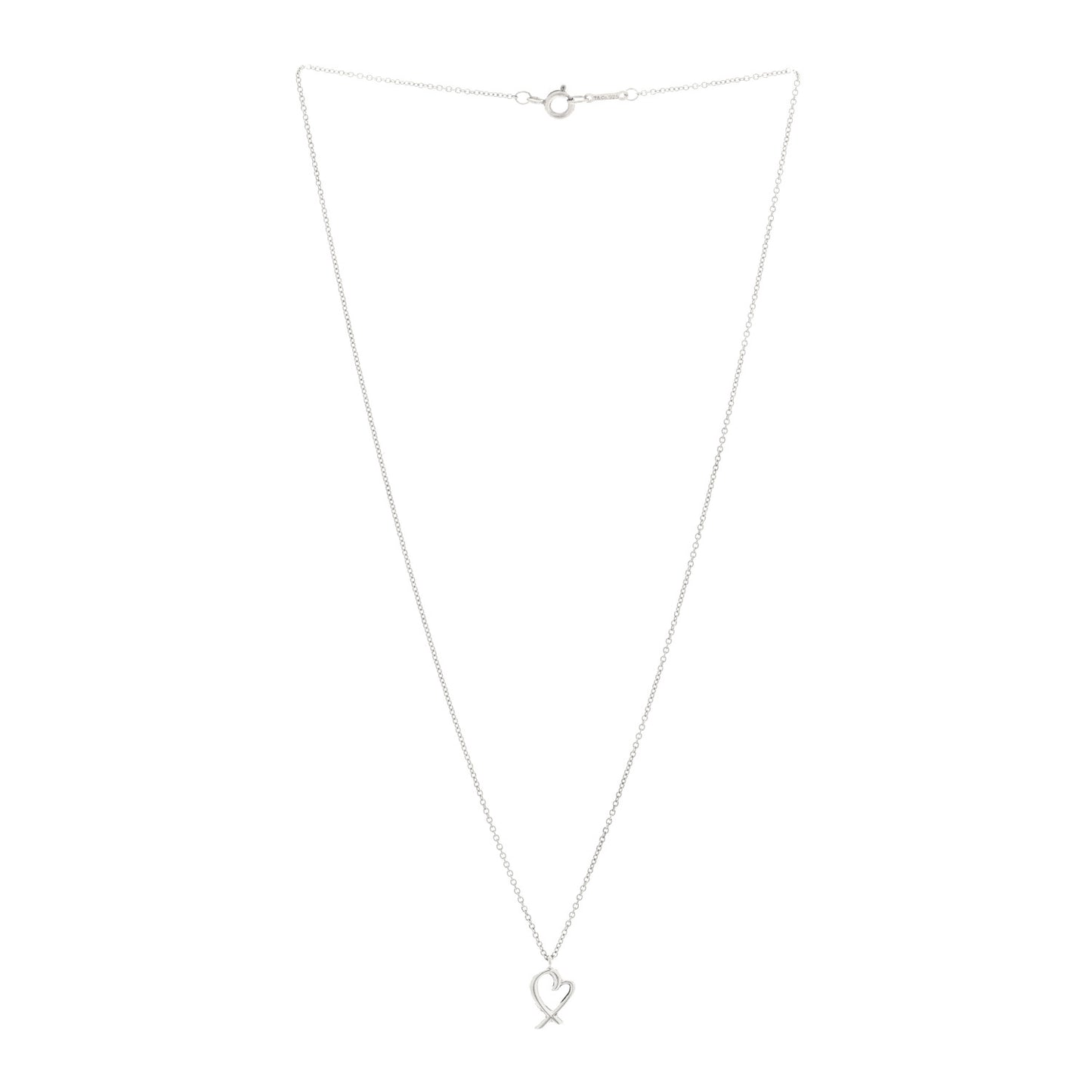Sterling Silver Mini Paloma Picasso Loving Heart Drop Pendant Necklace