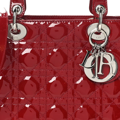 Christian Dior Patent Cannage Medium Lady Dior Red 8 of 11