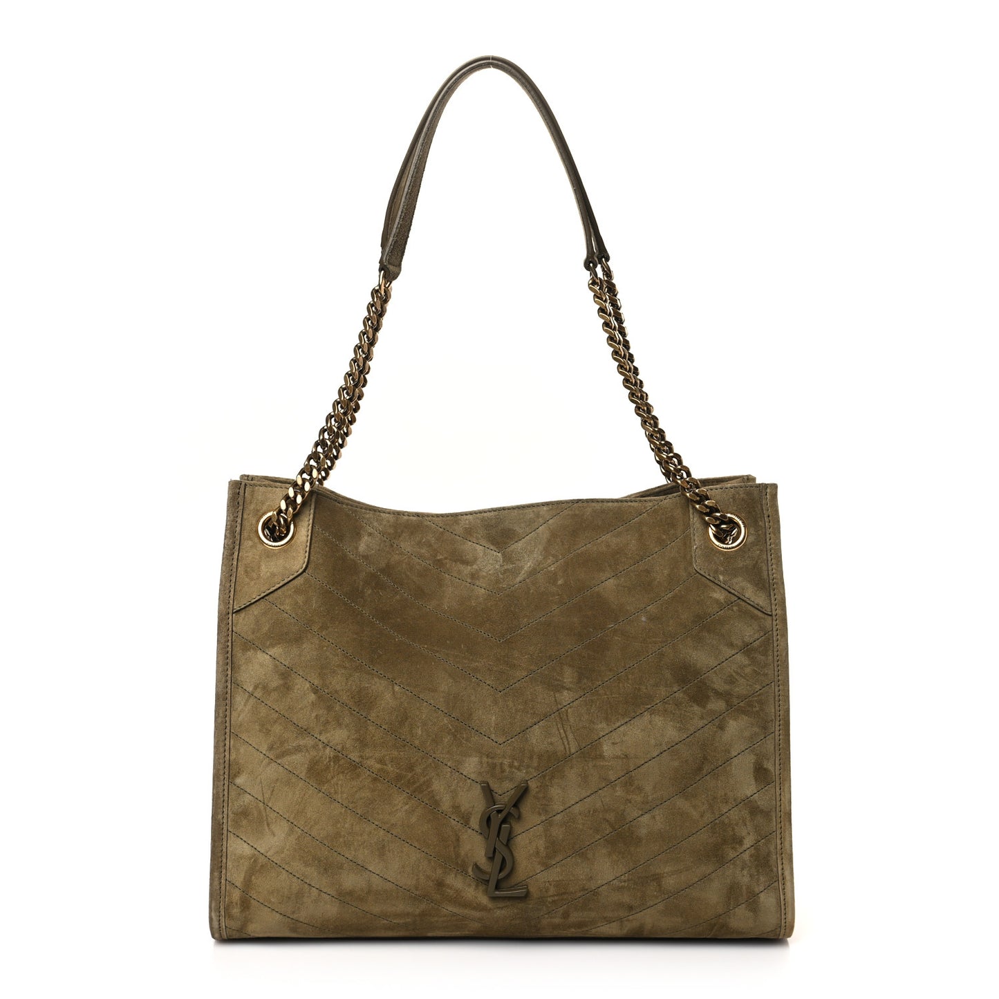 Suede Matelasse Monogram Medium Niki Shopper Tote New Barley