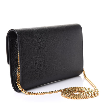 Saint Laurent Grain De Poudre Uptown Chain Wallet Black 3 of 11