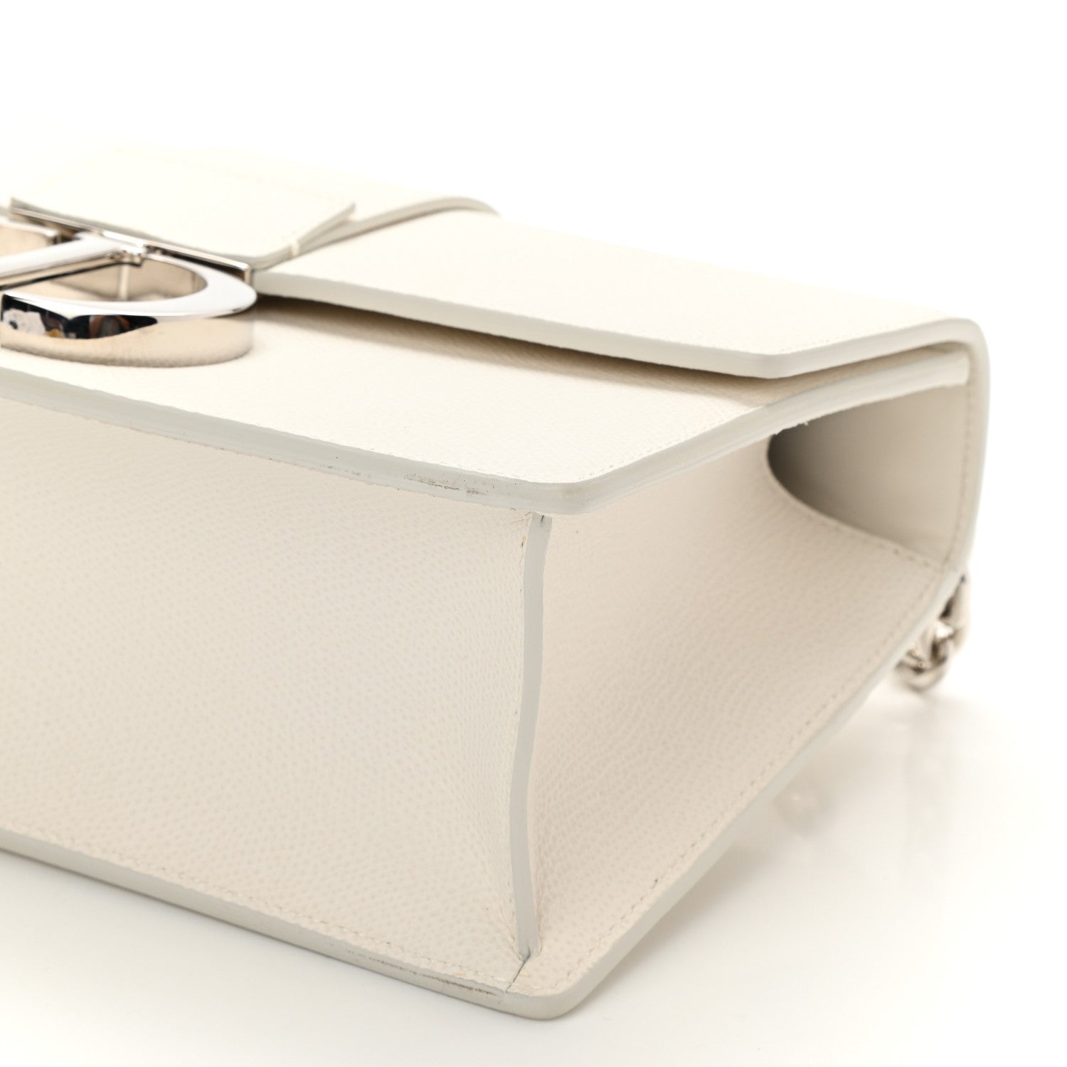 Christian Dior Grained Calfskin 30 Montaigne Chain Flap Bag White 8 of 10