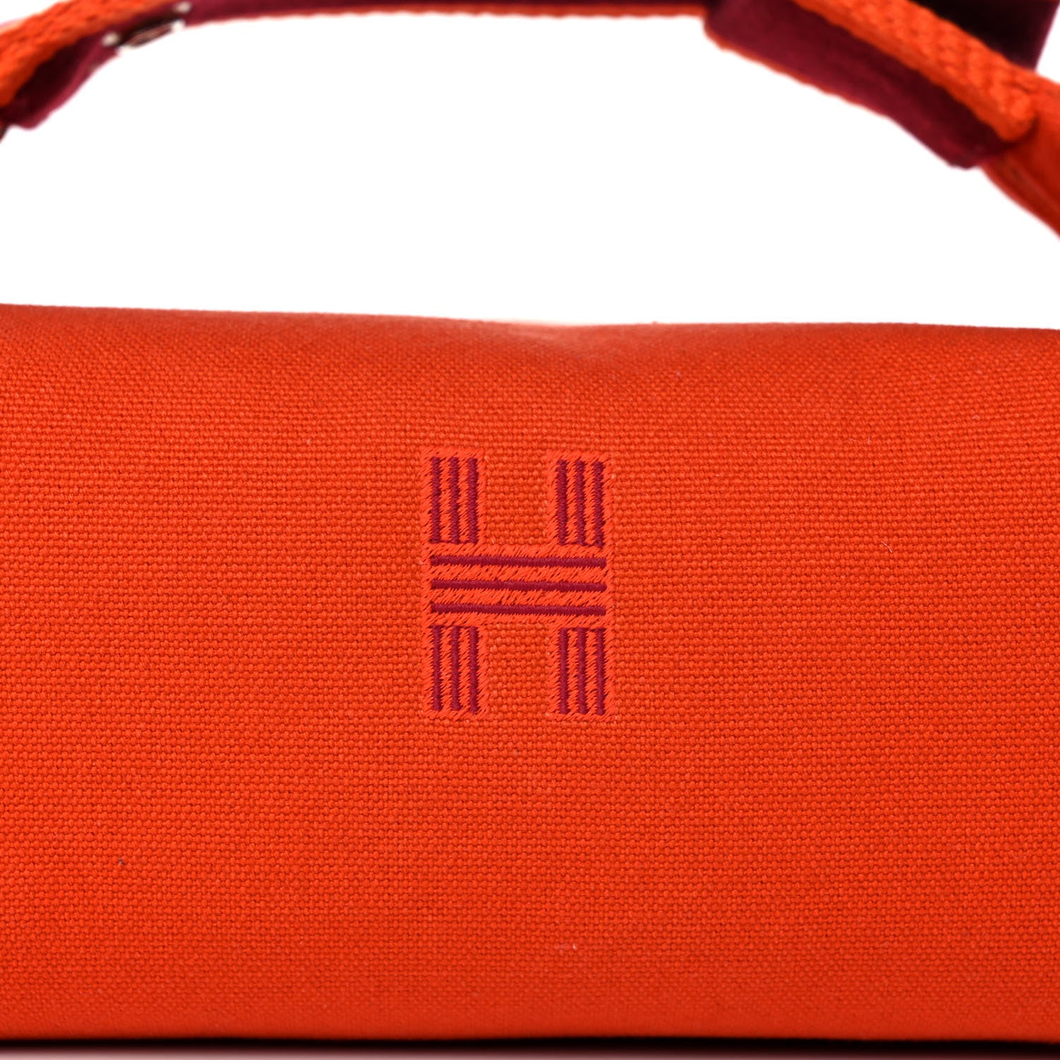 Hermes Canvas Small Bride-A-Brac Pouch Orange Burgundy 9 of 12