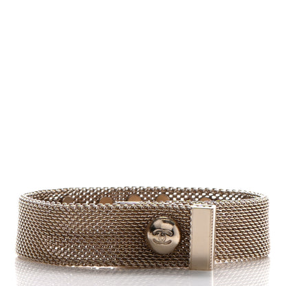 Chanel Metal Mesh Logo Bracelet Gold 3 of 6