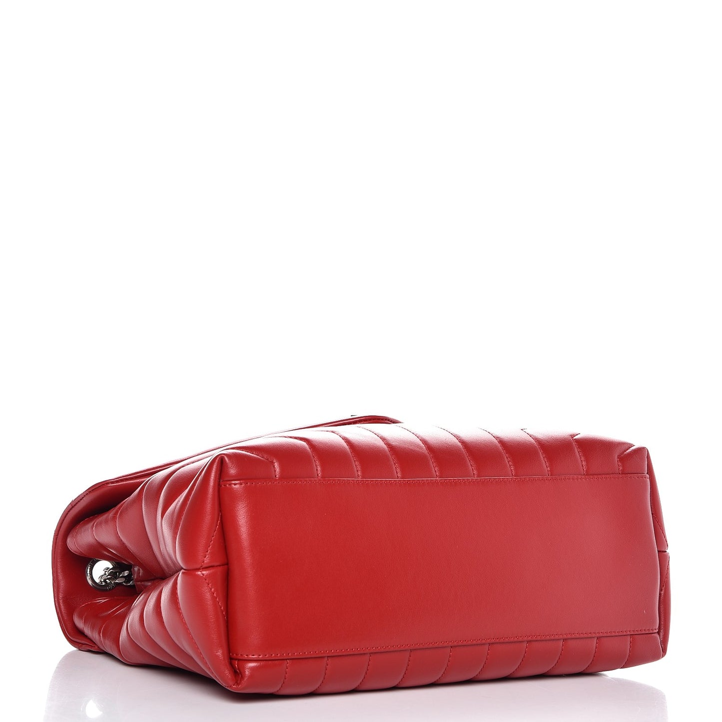 Calfskin Y Quilted Monogram Medium Loulou Chain Satchel Red