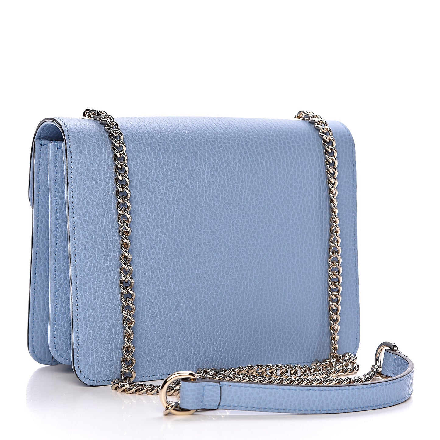 Dollar Calfskin Small Interlocking G Shoulder Bag Mineral Blue