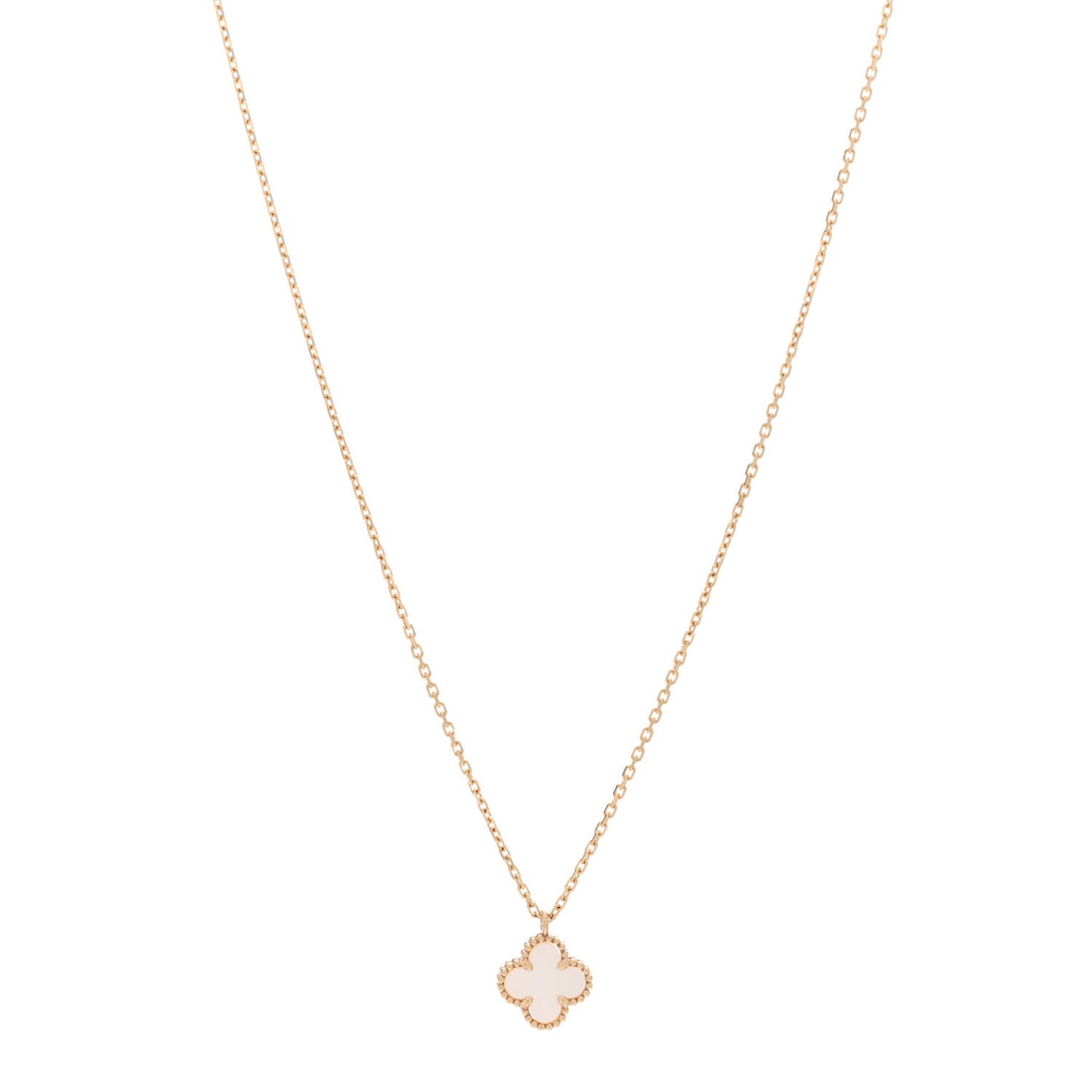 18K Yellow Gold Mother of Pearl Sweet Alhambra Pendant Necklace