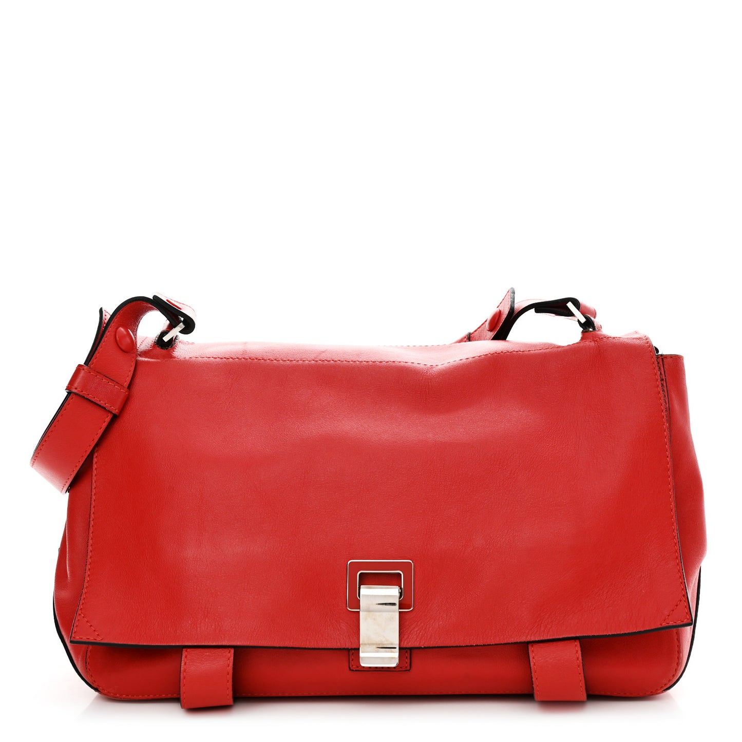 Calfskin Double Sided PS Courier Bag Red