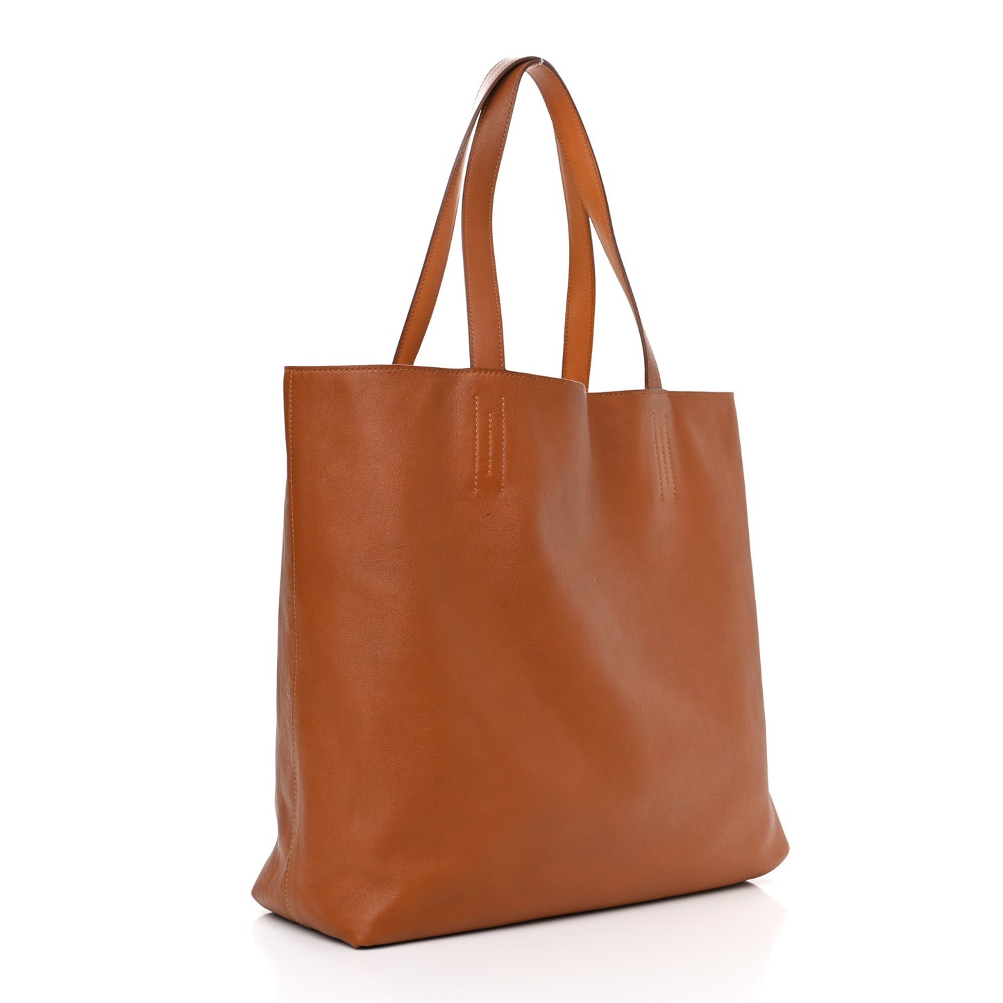 Veau Sikkim Horse Print Double Sens 36 Reversible Tote Cognac Fauve