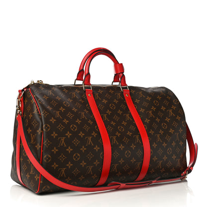 Louis Vuitton Calfskin Monogram Keepall Bandouliere 50 Coquelicot 3 of 13