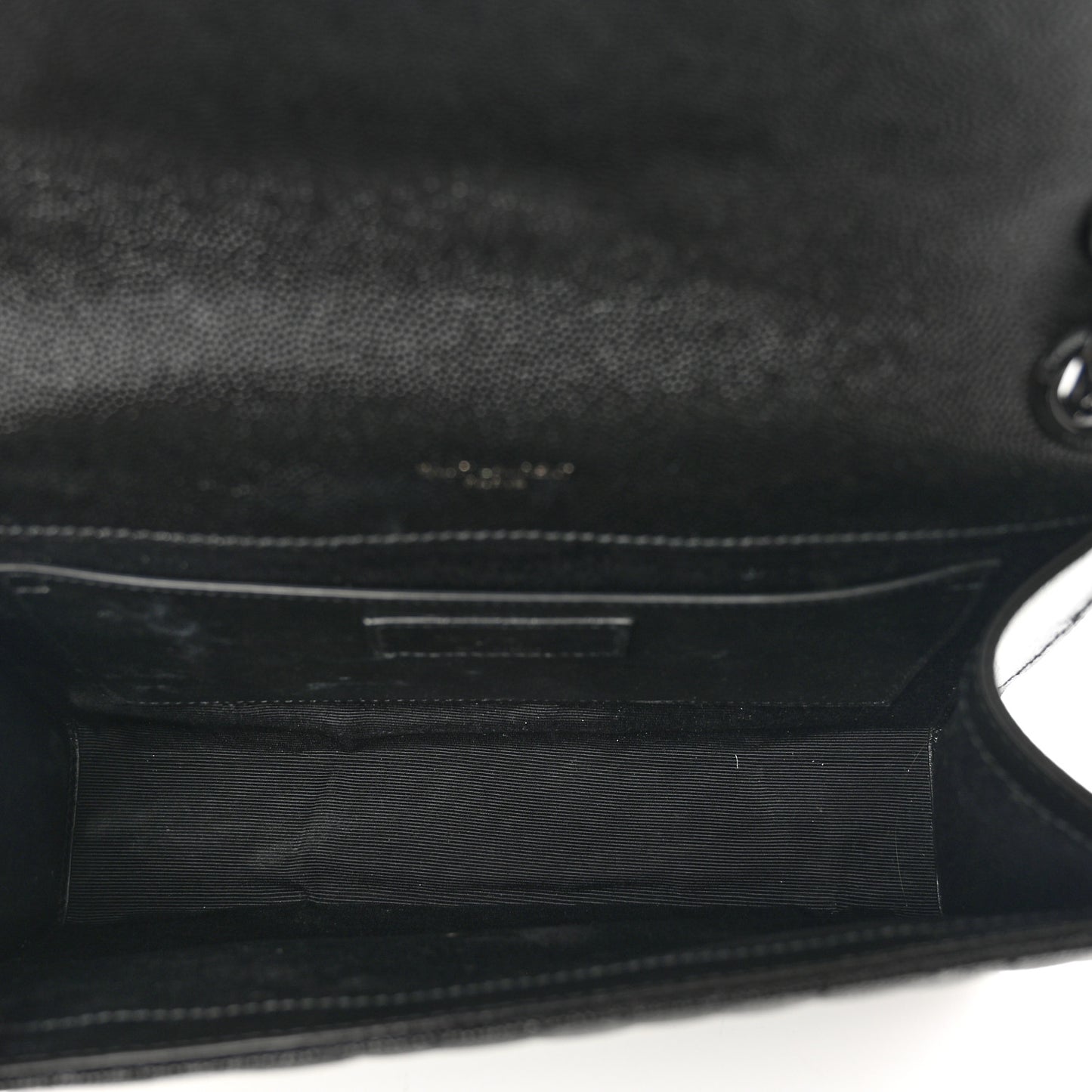 Grain De Poudre Textured Mixed Matelasse Triquilt Medium Monogram Monochrome Satchel Black