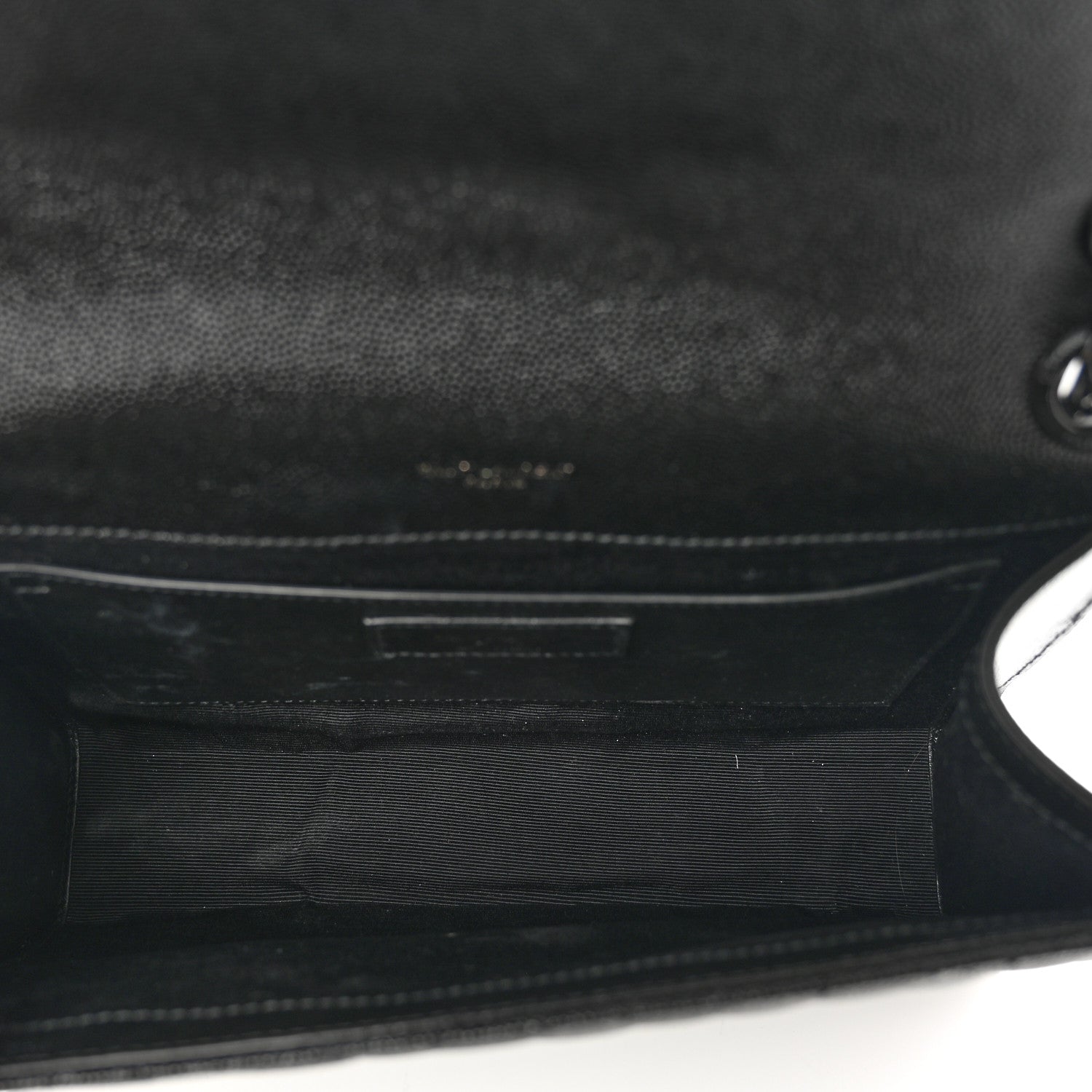 Saint Laurent Grain De Poudre Textured Mixed Matelasse Triquilt Medium Monogram Monochrome Satchel Black 6 of 12