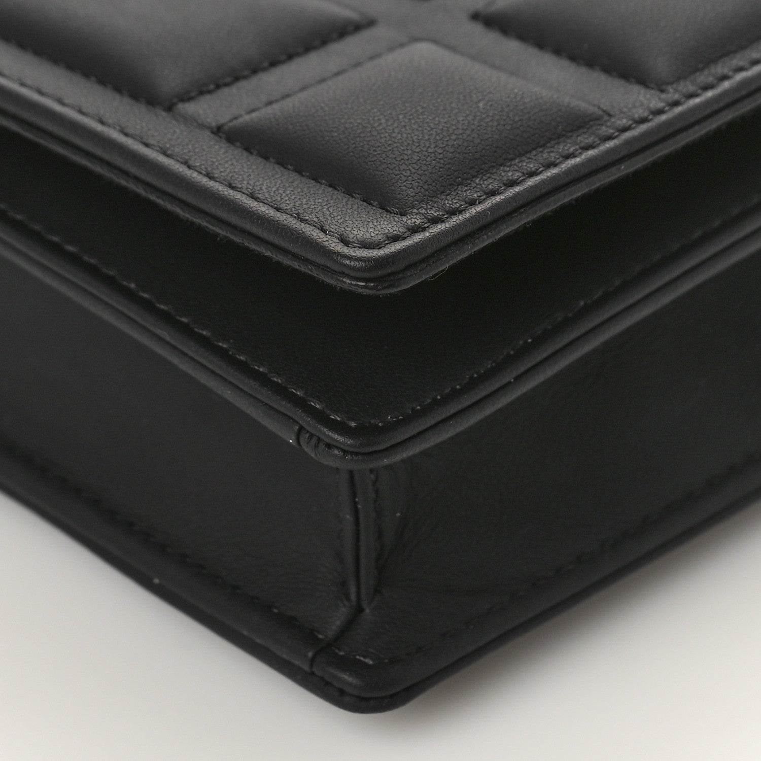 Christian Dior Ultra Matte Calfskin Diorama Wallet on Chain Pouch Black 8 of 9