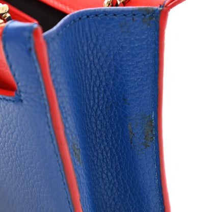 Versace Grained Calfskin Palazzo Chain Evening Bag Blue 11 of 15