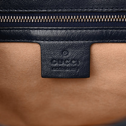 Gucci Vintage Effect Calfskin Matelasse Diagonal Small Torchon GG Marmont Shoulder Bag Mystic White Blue Agata 6 of 11